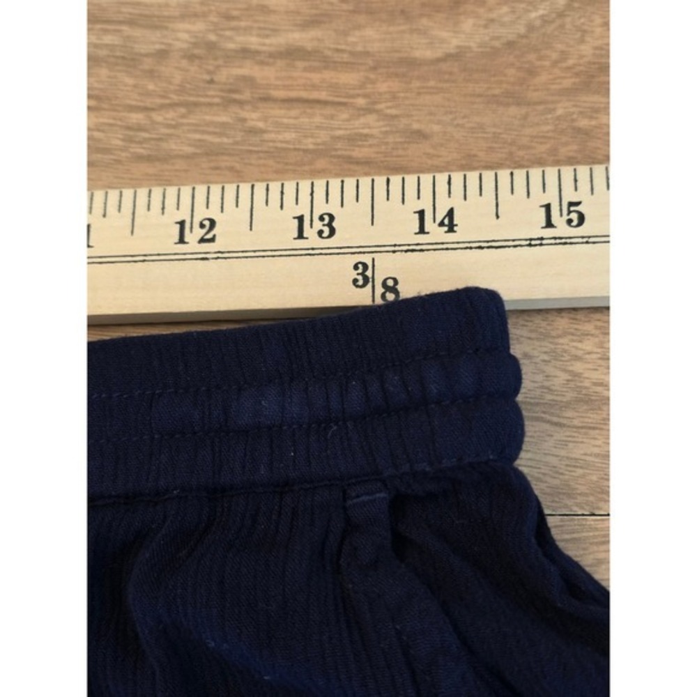 Sundance Navy Blue Embroidered Small Wide Leg Boho Pants Elastic Waist Gauzey - Picture 10 of 16